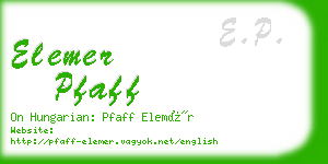 elemer pfaff business card